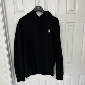 Ralph Lauren Black Hoodie with Embroidered Polo Bear